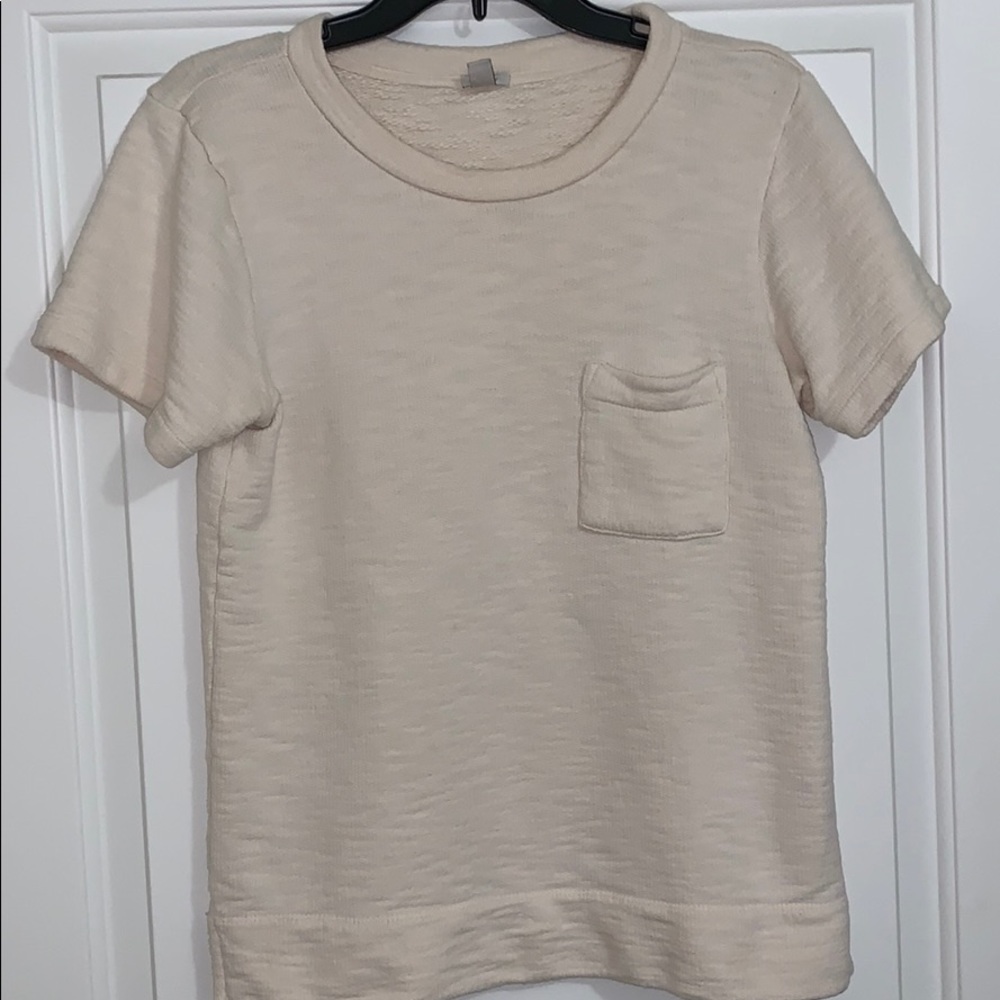 Jcrew Cream Pocket Tee